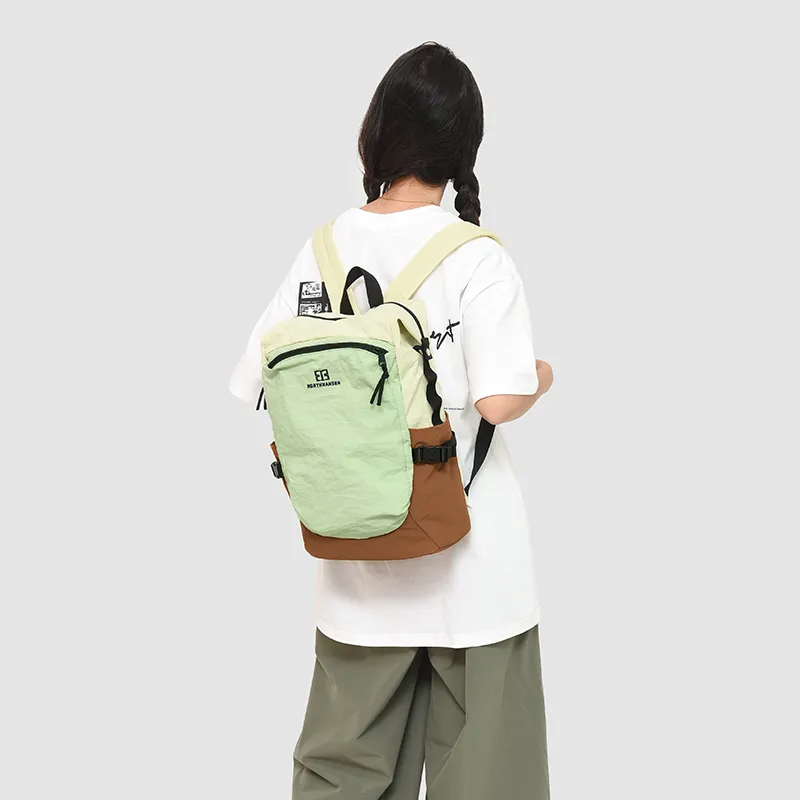 DALO Nylon Backpack Unisex Green/Khaki/Gray-2