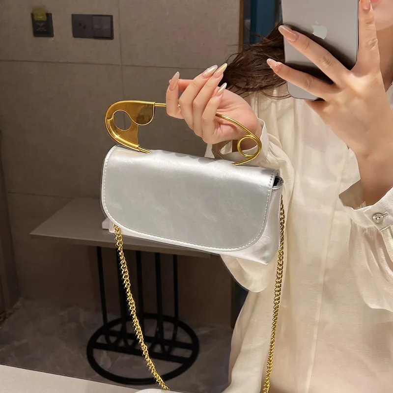 DALO PU Shoulder Bag Crossbody Bag Women's White/Black/Rose Red/Silver-10