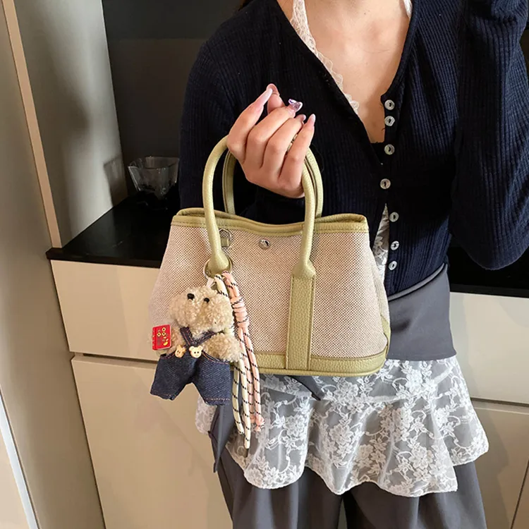DALO PU Mosaic Canvas Handbag Regular Women's Multicolor-9