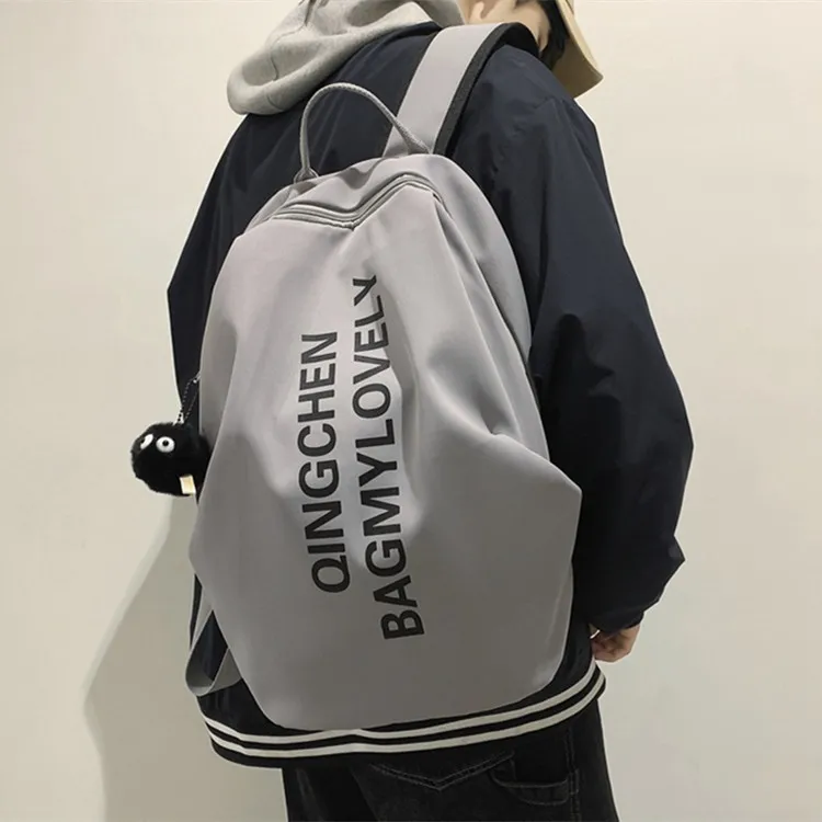 DALO Nylon Backpack Unisex White/Black/Gray/Blue/Pink-6