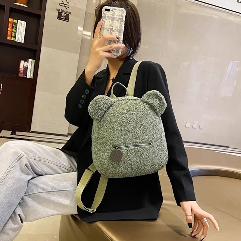 DALO Plush Backpack Kids' Khaki/Green/Blue/Coffee/Black-4