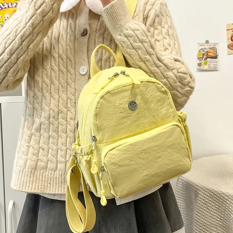 DALO Nylon Backpack Women's Purple/Black/Yellow/White-6