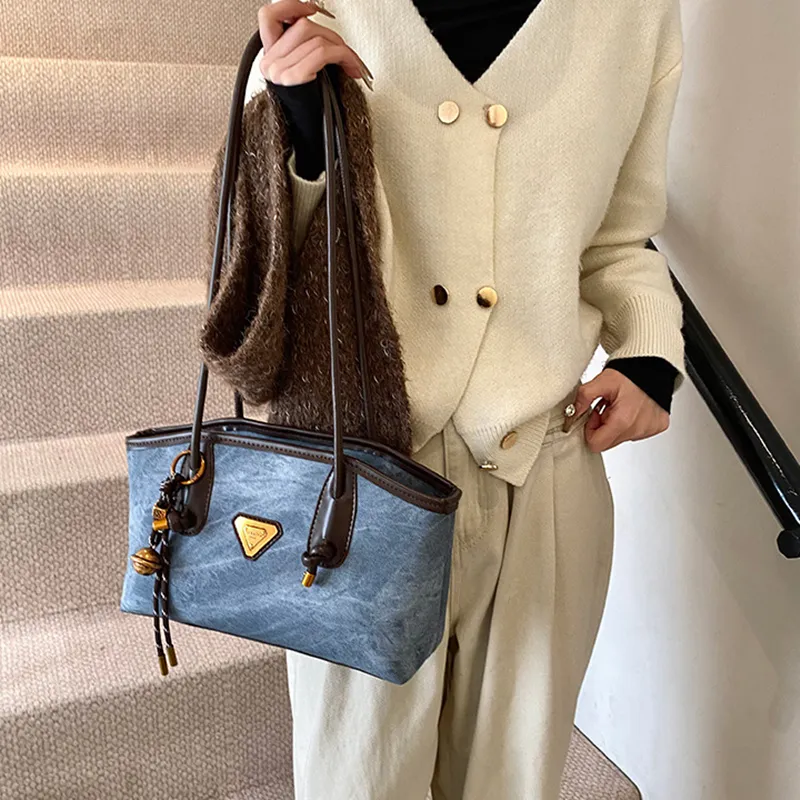 DALO PU Shoulder Bag Women's Black Coffee Brown/Khaki/Blue-13
