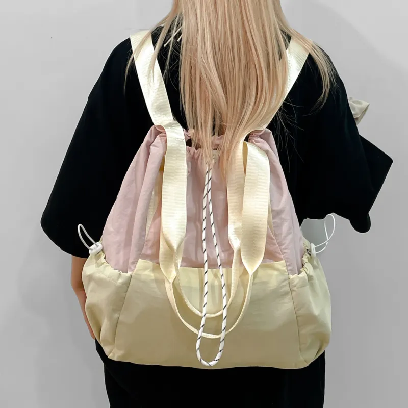 DALO Nylon Backpack Unisex Black/Gray/Blue/Pink-17