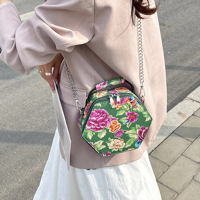 DALO PU Shoulder Bag Crossbody Bag Handbags Women's Print Green/Print Red/Red/Black-3