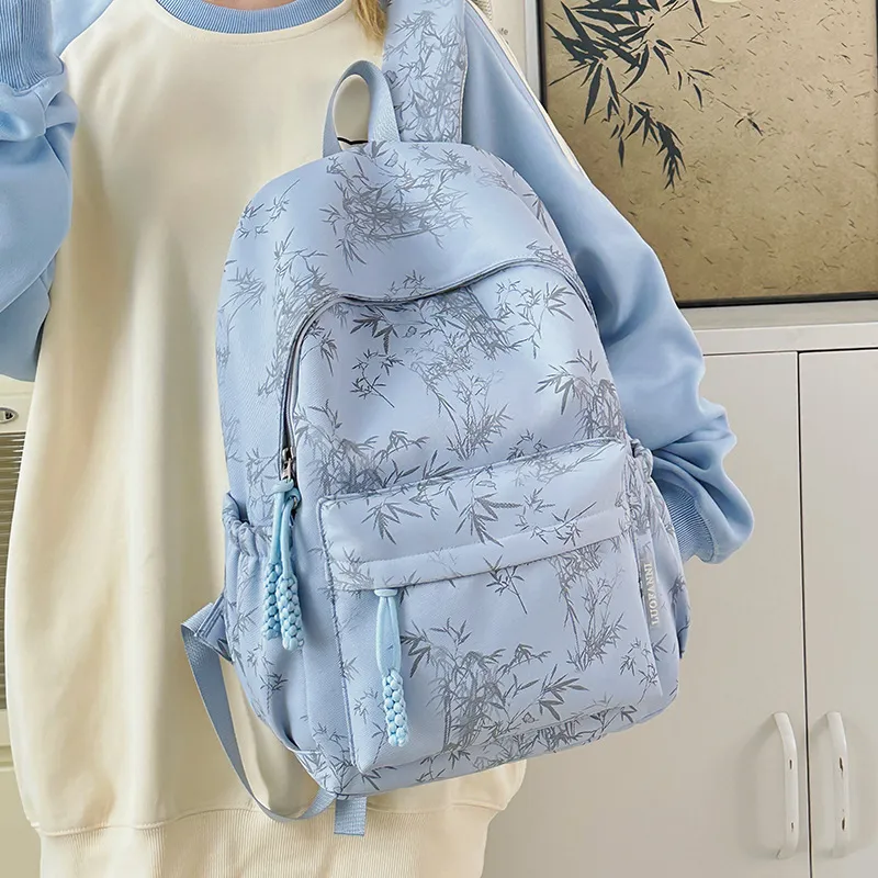 DALO Nylon Backpack Women's White/Black/Green/Blue-20