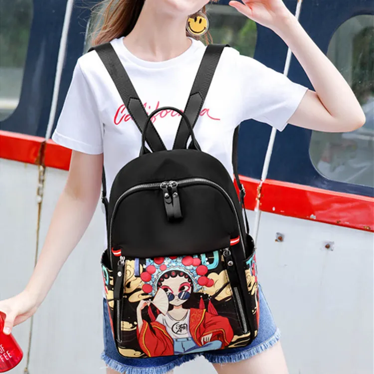 DALO Oxford Backpack Women's Red/Green/Black/Pink-5