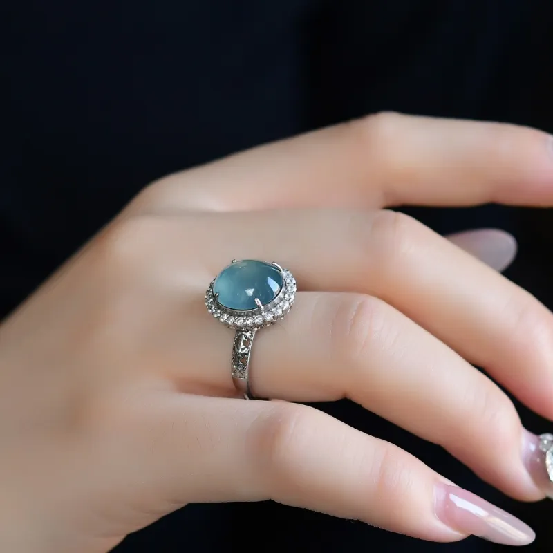 The Call Of The Heart Ice Glutinous Jadeite Rings Unisex-1
