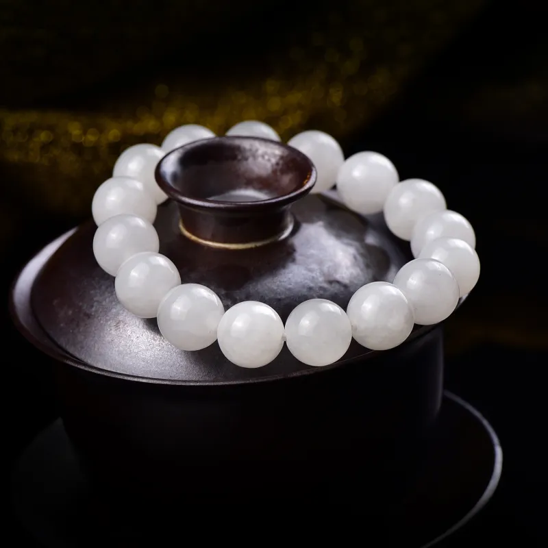 The Call Of The Heart Hetian Jade Bracelets White Jade Unisex-6