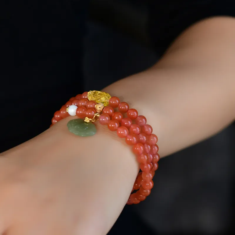 The Call Of The Heart Southern Red Agate Bracelets Unisex-1