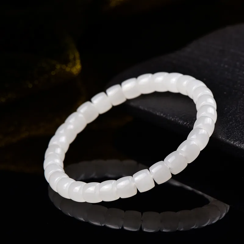 The Call Of The Heart Hetian Jade Bracelets White Jade Unisex-5