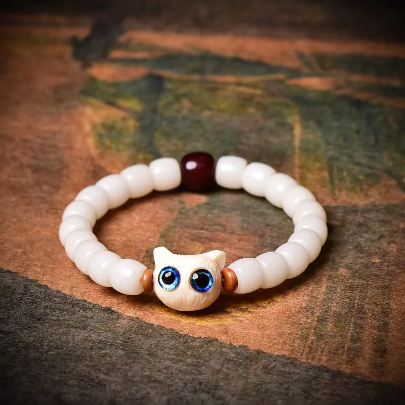 The Call Of The Heart White Jade Bodhi Bracelets Unisex-3