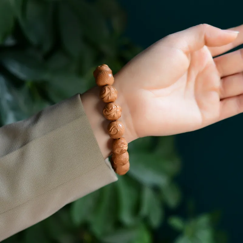 The Call Of The Heart Monkey Head Walnut Bracelets Unisex-6
