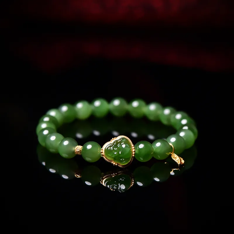 The Call Of The Heart Hetian Jade Bracelets Unisex Jasper-4