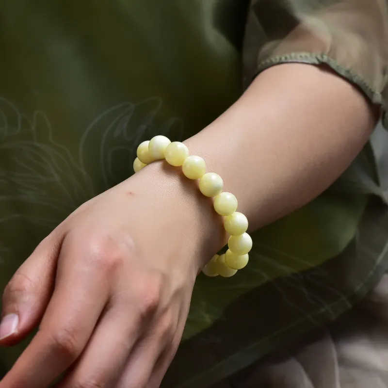 The Call Of The Heart Amber Beeswax Fine Jade Bracelets Unisex-1