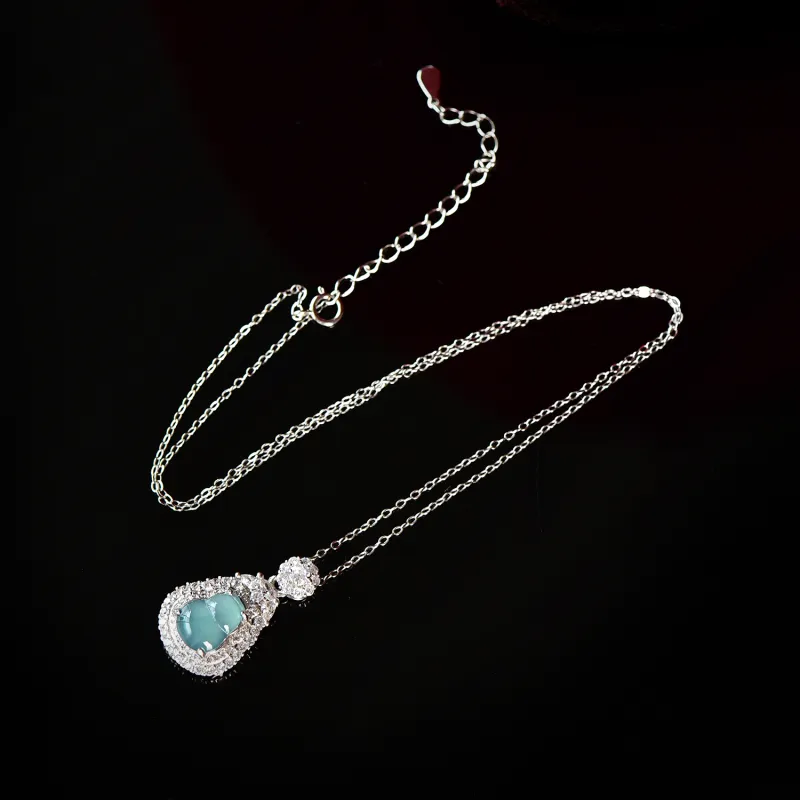The Call Of The Heart Ice Glutinous Jadeite Necklaces Women's-2