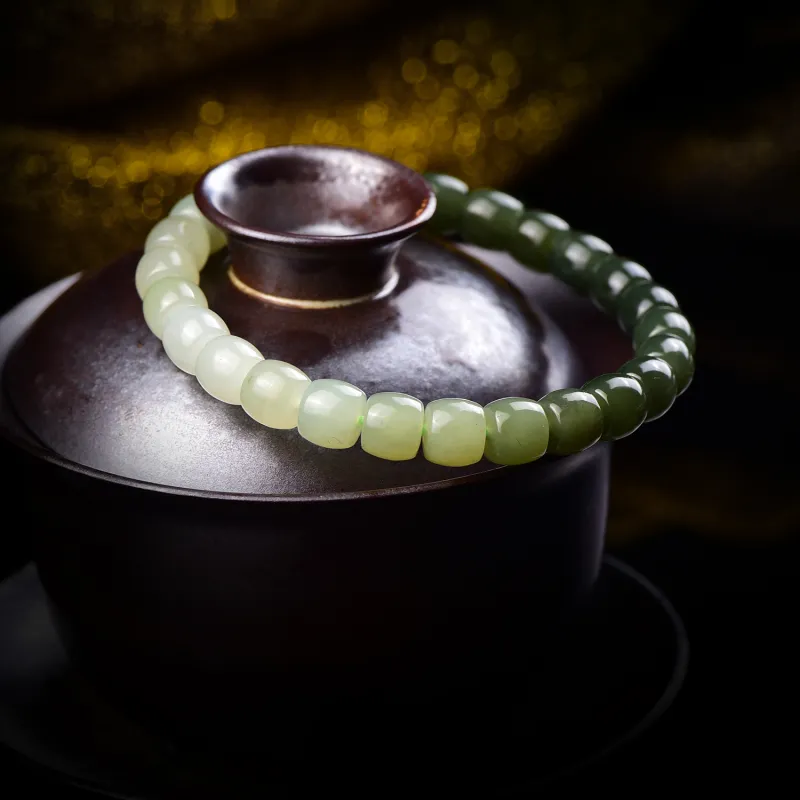 The Call Of The Heart Hetian Jade Bracelets Green Jade Unisex-6