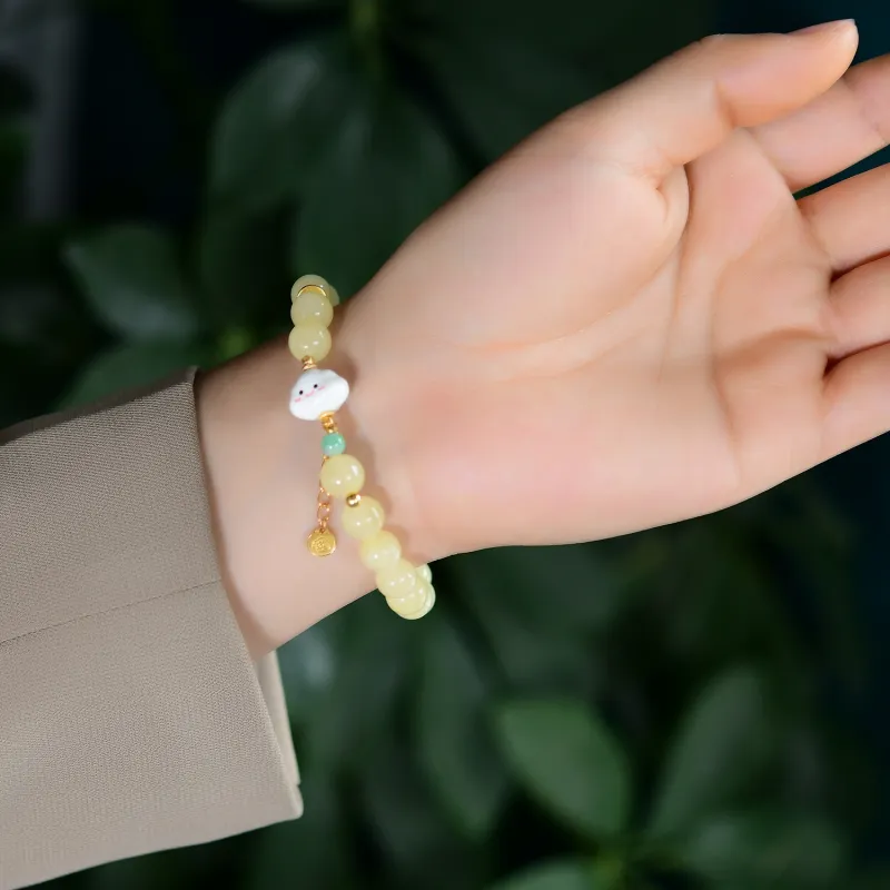 The Call Of The Heart Amber Beeswax Bracelets Unisex-1