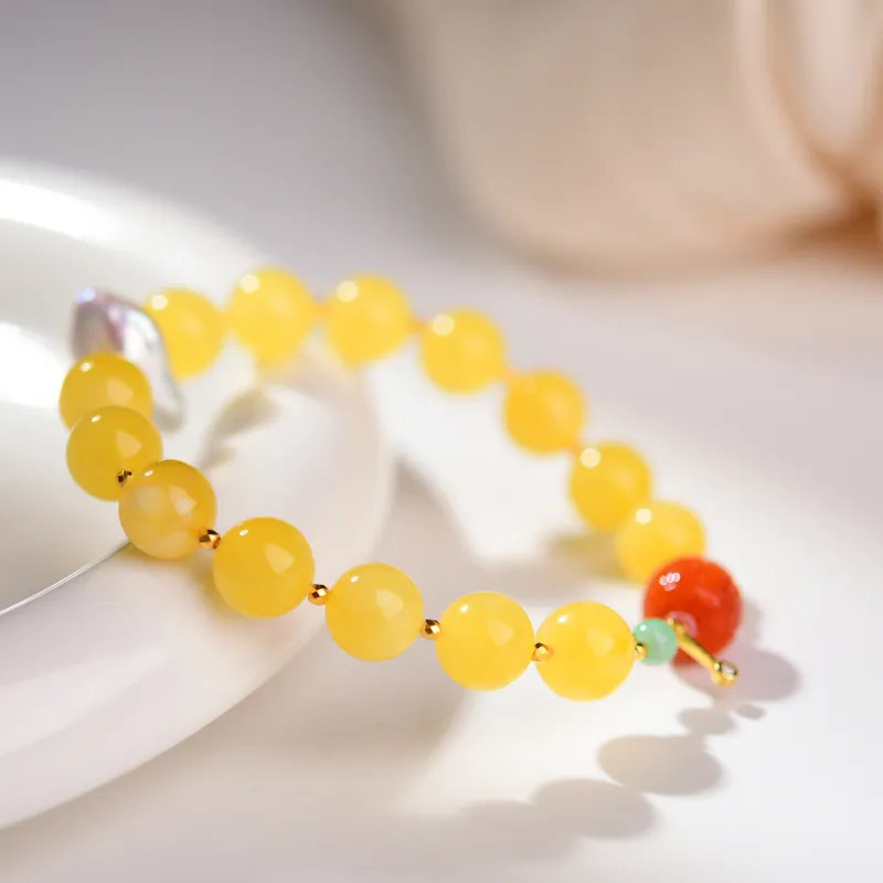 The Call Of The Heart Amber Beeswax Bracelets Unisex-4
