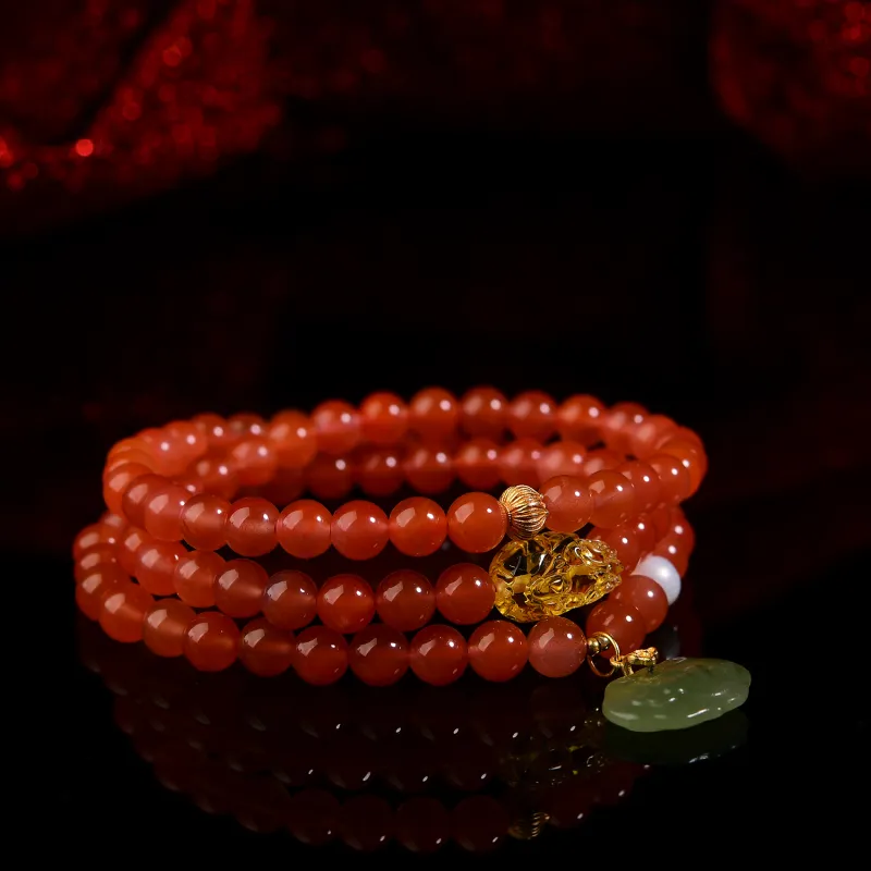 The Call Of The Heart Southern Red Agate Bracelets Unisex-2