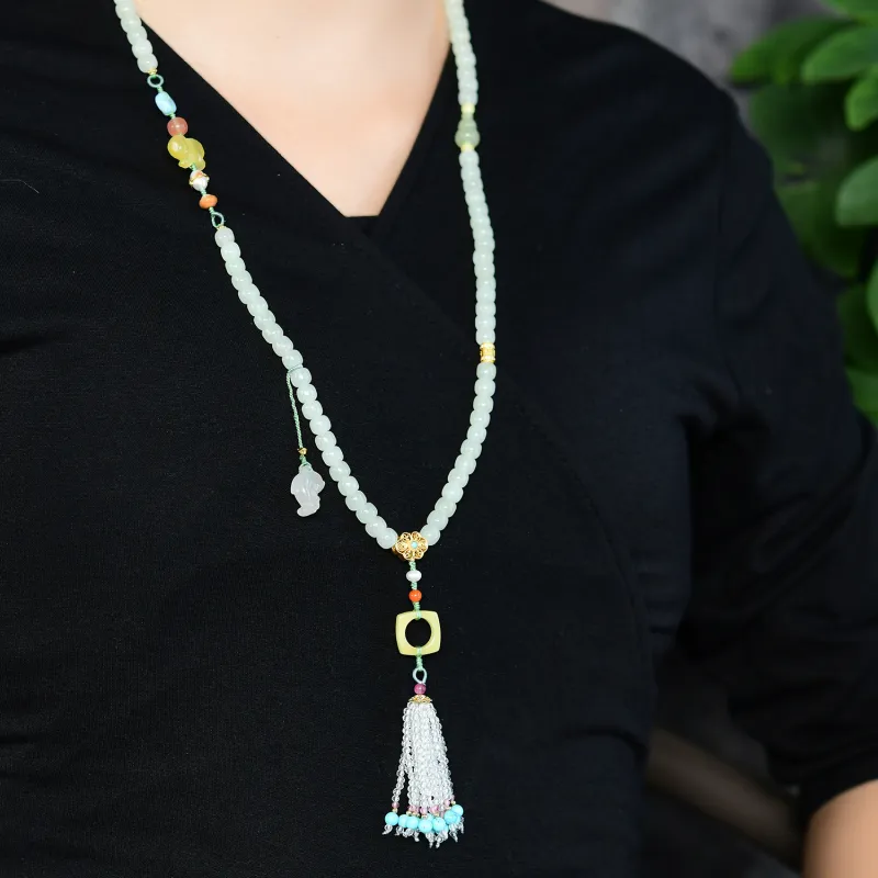 The Call Of The Heart Hetian Jade Bracelets Pale Greenish White Jade Unisex-1