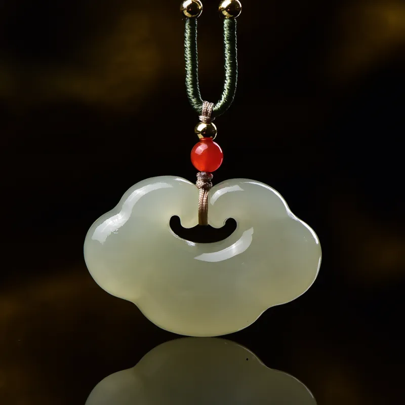 The Call Of The Heart Hetian Jade Pendants Pale Greenish-White Jade Unisex-2