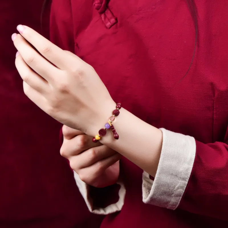 The Call Of The Heart Reconstructed Cinnabar Bracelets Unisex-2