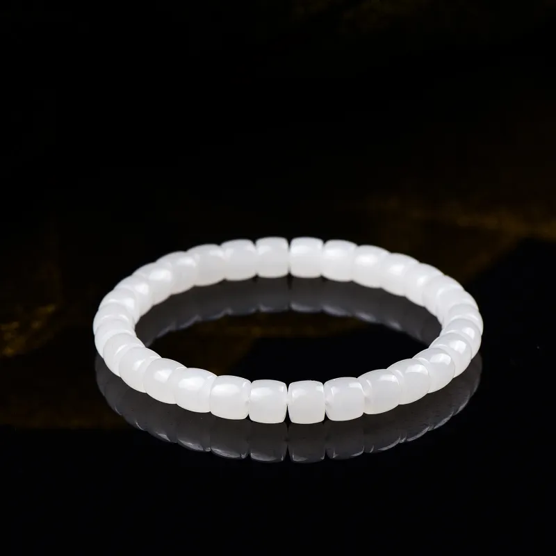 The Call Of The Heart Hetian Jade Bracelets White Jade Unisex-4