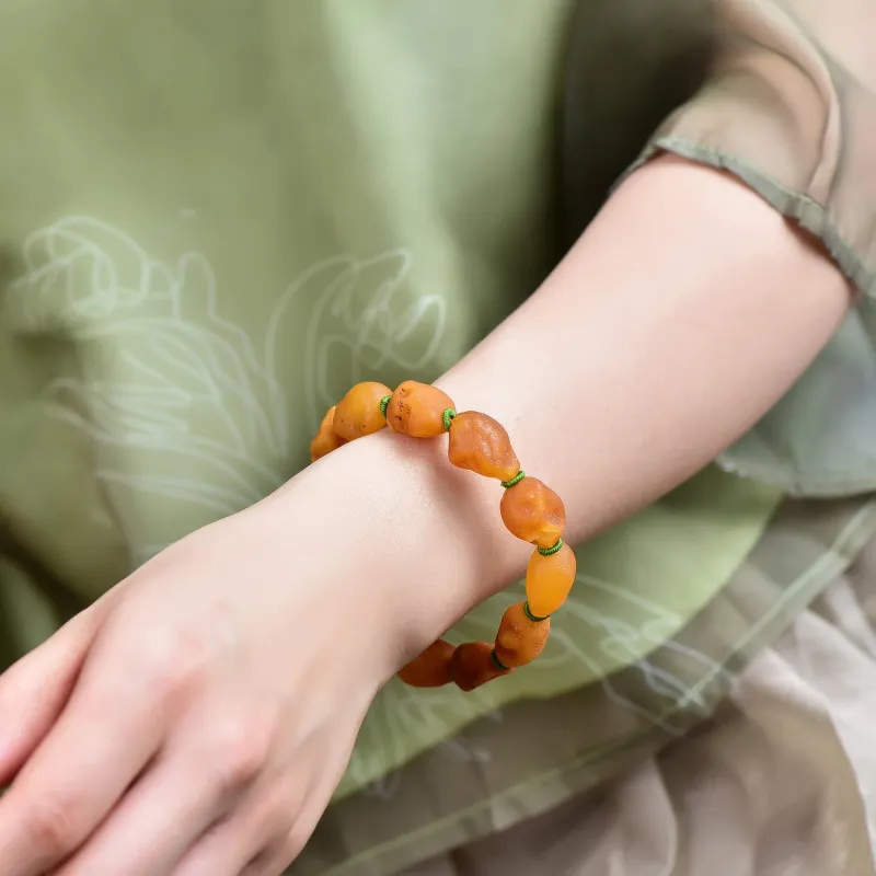 The Call Of The Heart Amber Beeswax Fine Jade Bracelets Unisex-1