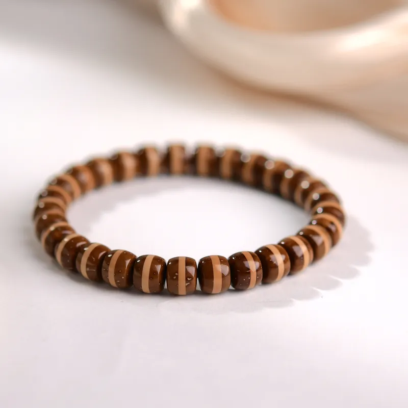 The Call Of The Heart Purple Gold Rat Bodhi Seed Bracelet Unisex-1