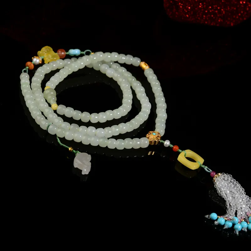 The Call Of The Heart Hetian Jade Bracelets Pale Greenish White Jade Unisex-4