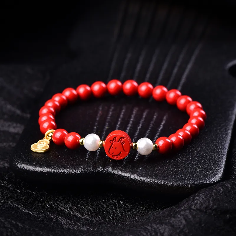 The Call Of The Heart Reconstructed Cinnabar Bracelets Unisex-22