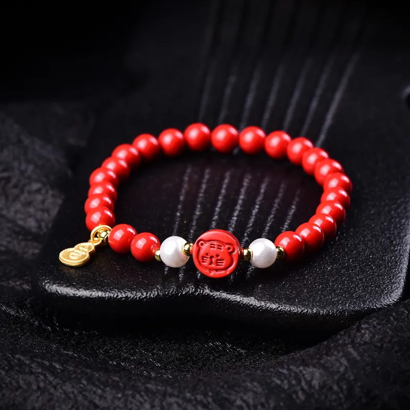 The Call Of The Heart Reconstructed Cinnabar Bracelets Unisex-7