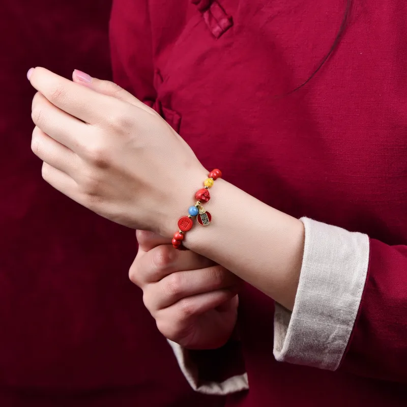 The Call Of The Heart Reconstructed Cinnabar Bracelets Unisex-1