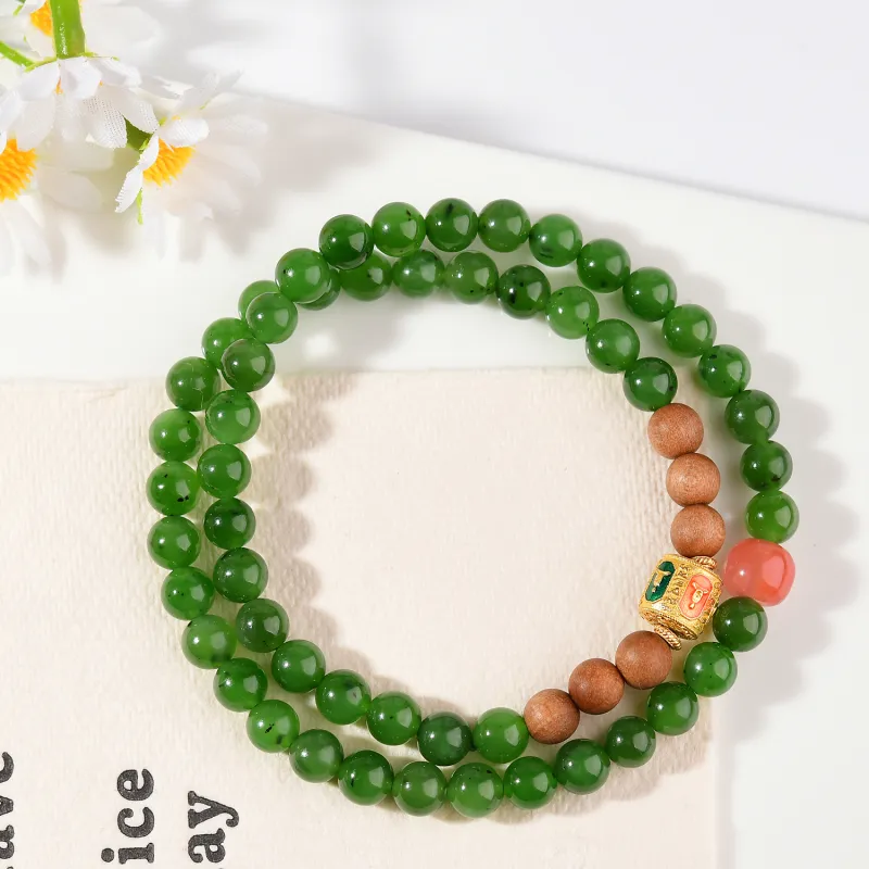 The Call Of The Heart Hetian Jade Bracelets Jasper Unisex-5