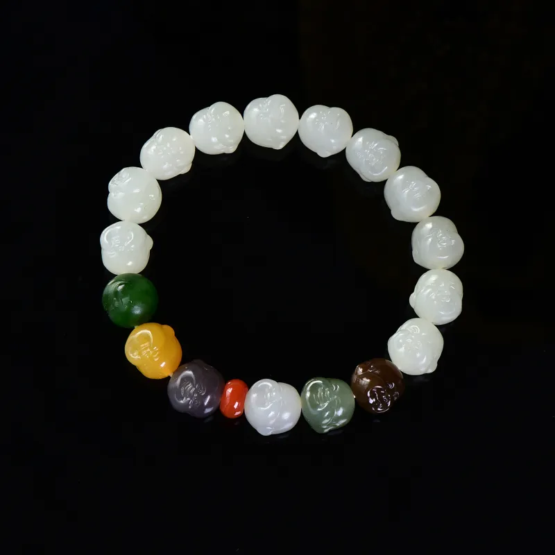 The Call Of The Heart Hetian Jade Bracelets White Jade Unisex-2