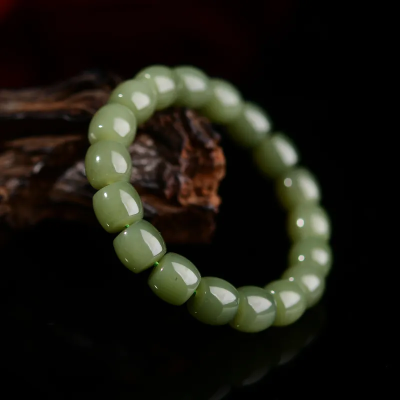 The Call Of The Heart Hetian Jade Bracelets Green Jade Unisex-3