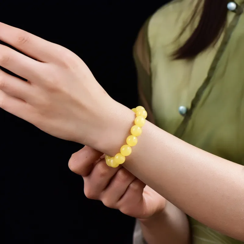 The Call Of The Heart Amber/Beeswax Fine Jade Bracelets Unisex-1