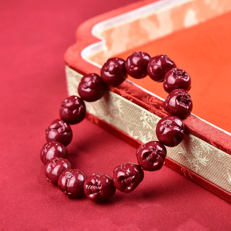 The Call Of The Heart Reconstructed Cinnabar Bracelets Unisex-4