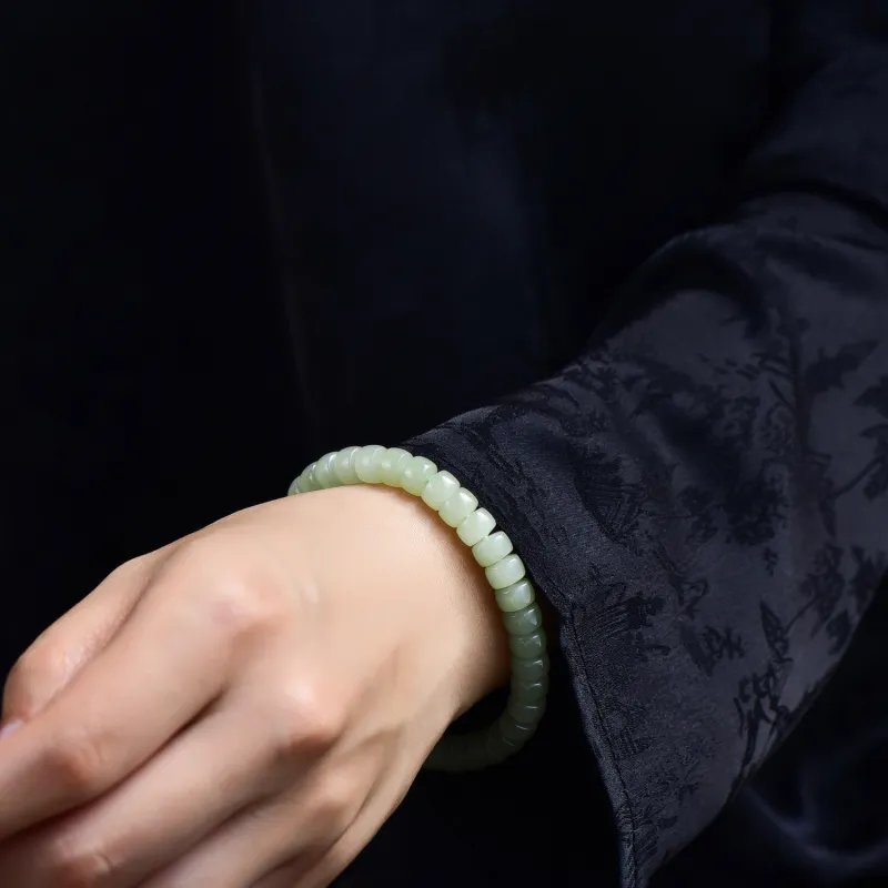 The Call Of The Heart Hetian Jade Bracelets Green Jade Unisex-1