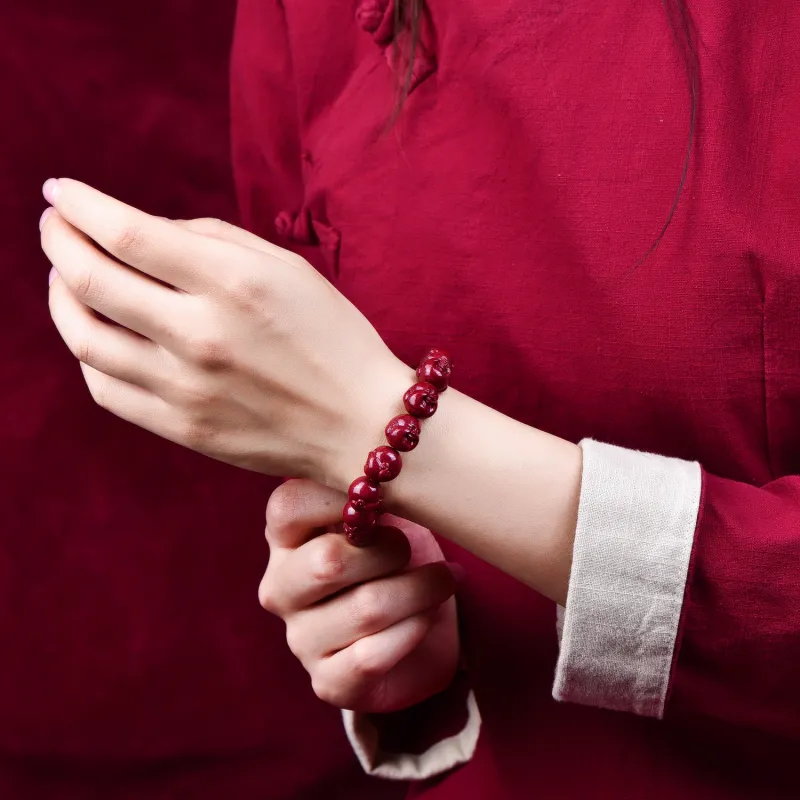 The Call Of The Heart Reconstructed Cinnabar Bracelets Unisex-1