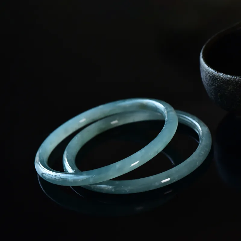 The Call Of The Heart Ice Glutinous Jadeite Bangles Unisex-9