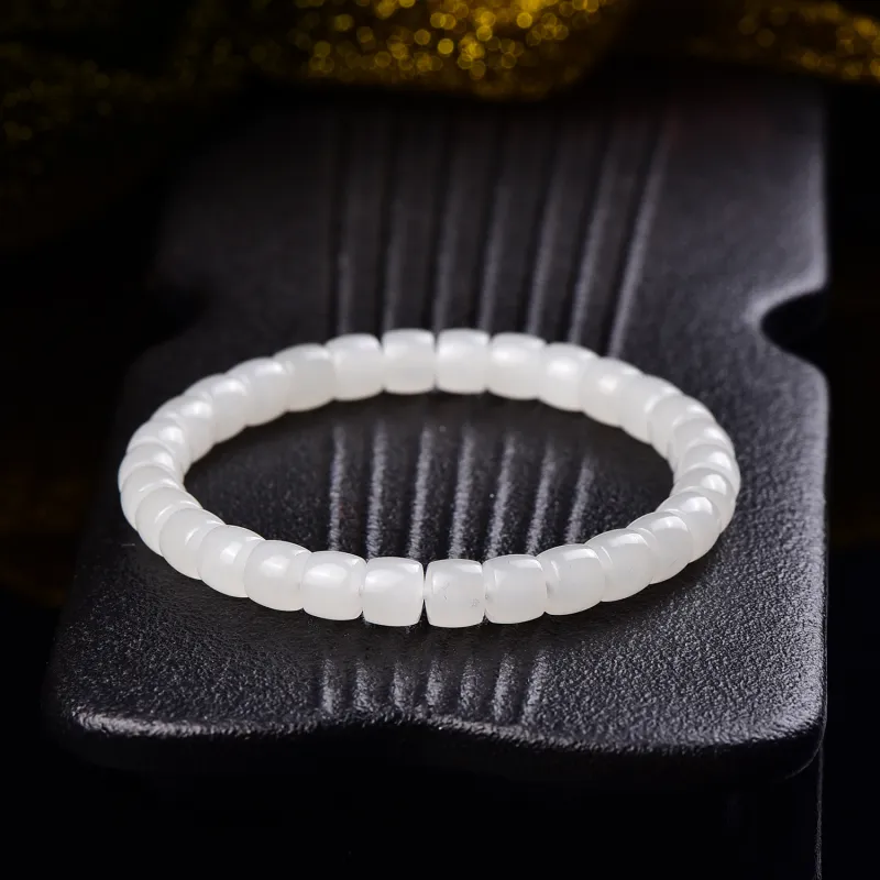 The Call Of The Heart Hetian Jade Bracelets White Jade Unisex-6