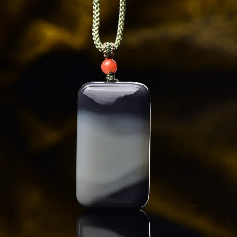The Call Of The Heart Hetian Jade Pendants Blue And White Unisex-2