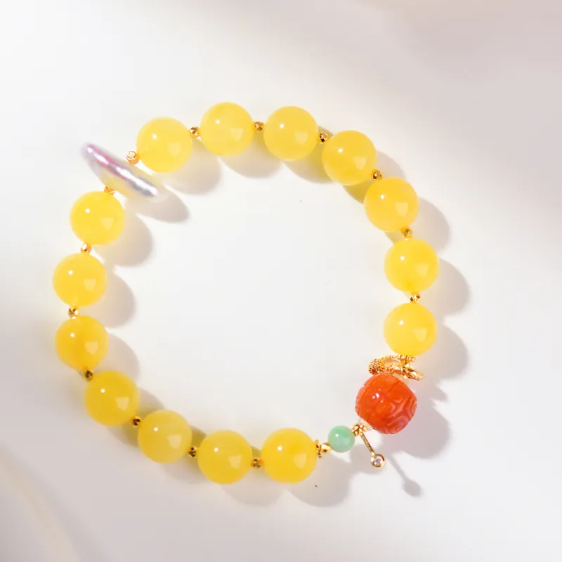 The Call Of The Heart Amber Beeswax Bracelets Unisex-3