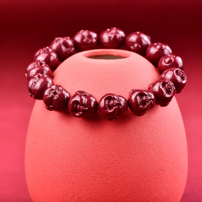 The Call Of The Heart Reconstructed Cinnabar Bracelets Unisex-5