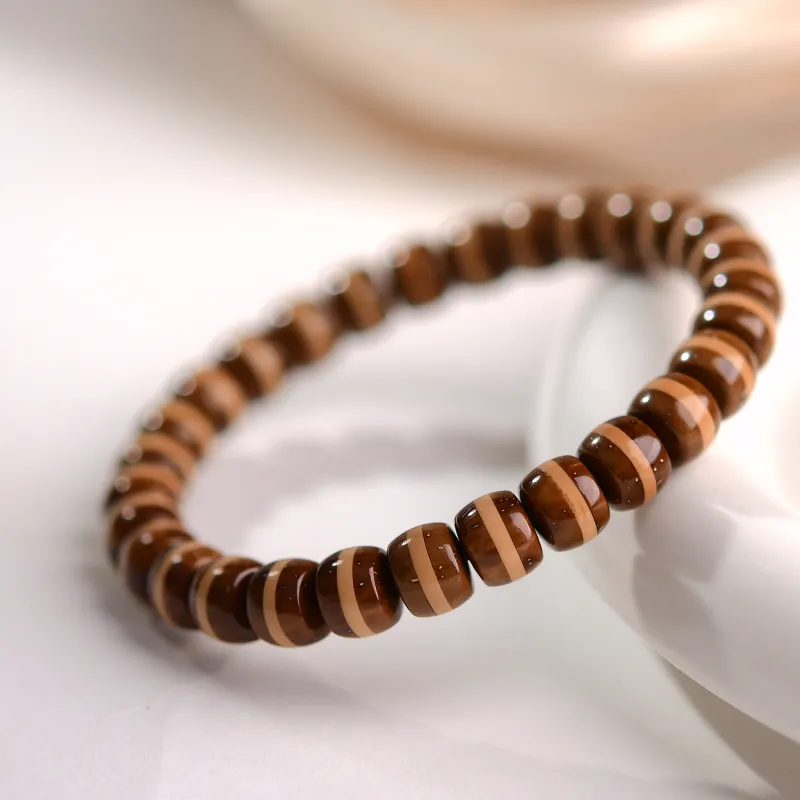 The Call Of The Heart Purple Gold Rat Bodhi Seed Bracelet Unisex-4