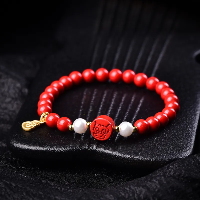 The Call Of The Heart Reconstructed Cinnabar Bracelets Unisex-13