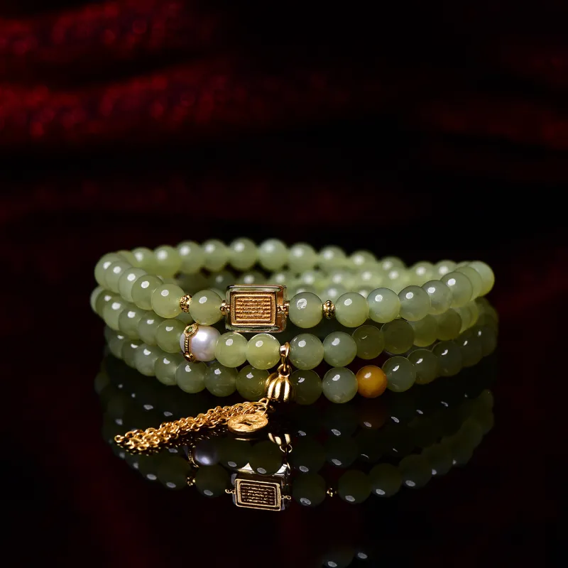 The Call Of The Heart Hetian Jade Bracelets Green Jade Unisex-6