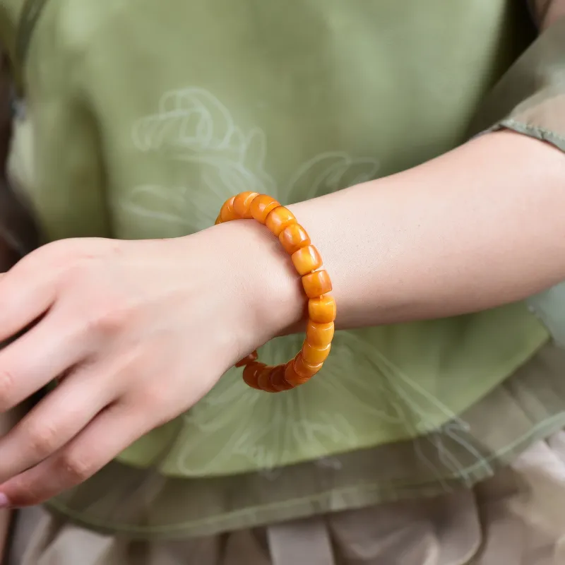 The Call Of The Heart Amber Beeswax Fine Jade Bracelets Unisex-1